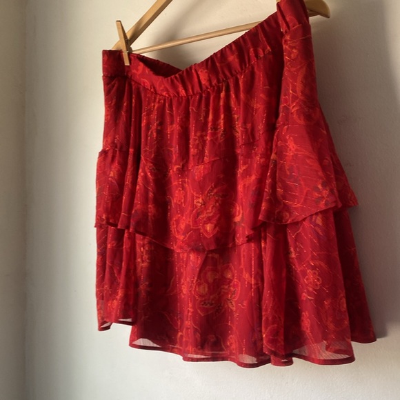 NWT 2X Mini Crinkle Lurex Tiered Skirt - Picture 8 of 12